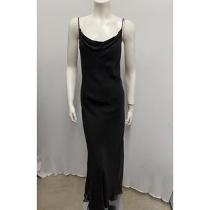Vintage Donna Karan Signature Long Dress 2 Layers Black Size S